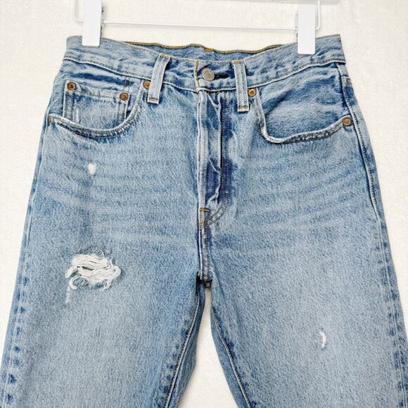 LEVIS 501 Distressed Cropped Skinny Jeans Medium Wash Cant Touch This Sz 26 - Picture 7 of 14
